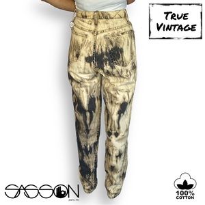 80’s High Waist Mom Jeans Custom Bleach Rework- C3